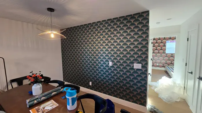 Commercial wallpaper installation